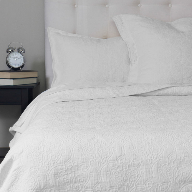 Gwen Percale Quilt, Twin Quilt + 1 Sham, Ivory