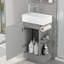 Élégant meuble-lavabo de 18,6 pouces avec lavabo en céramique et tablette de rangement - Orientation flexible vers la gauche ou vers la droite-30973224