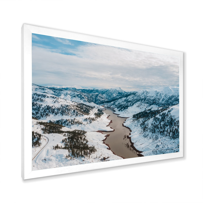 Impression sur toile Icy Alaskan Wilderness II, H 16 po x l 32 po x P 1 po, Cadre photo blanc