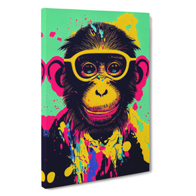 Monkey Paint Splash No.1 - Wrapped Canvas