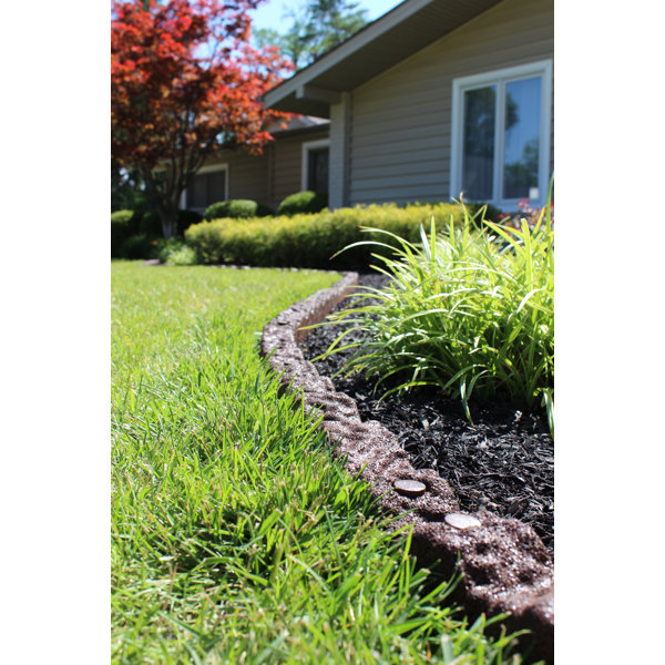 Rubberific 4 ft. W Cobblestone Rubber Landscape Lawn Edging & Reviews ...