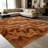 1PC Wavy Brown Wood Grain Geometric Textured area rugs for Living Room, Soft and Comfortable, Suitable for all seasons, easy-to-maintain, machine washable Indoor floor mat, Under Table Farmhouse suitable for dining table, bedroom, entryway, patio,-129934754