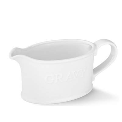 Kook Ceramic Gravy Boat, 18 oz, White