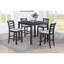 Mobilier de salle à manger 5 pièces Table de salle à manger 4 chaises d'appoint en bois d'hévéa