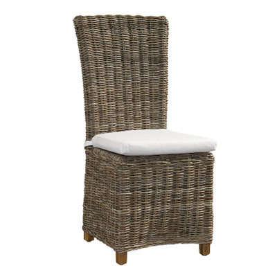 Ensemble de 2 chaises de salle à manger Nico Kubu avec coussin blanc