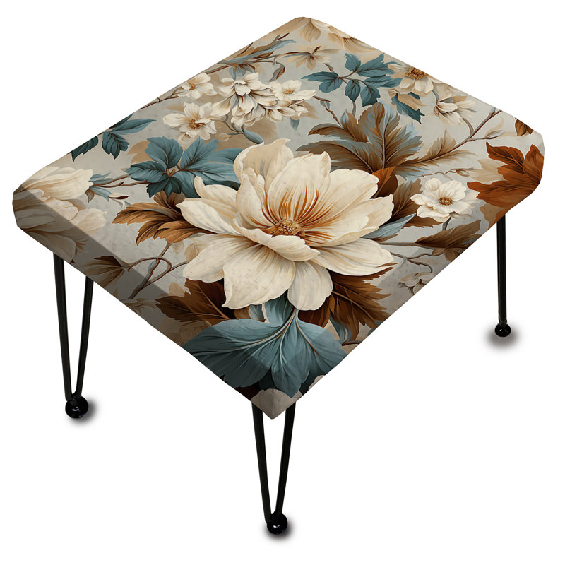 Vintage Florals VII - Plants Rectangle Ottoman