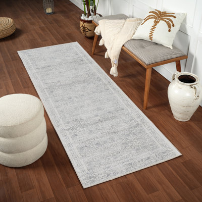 Copenhaver Power Loom Grey/Cream Area Rug
