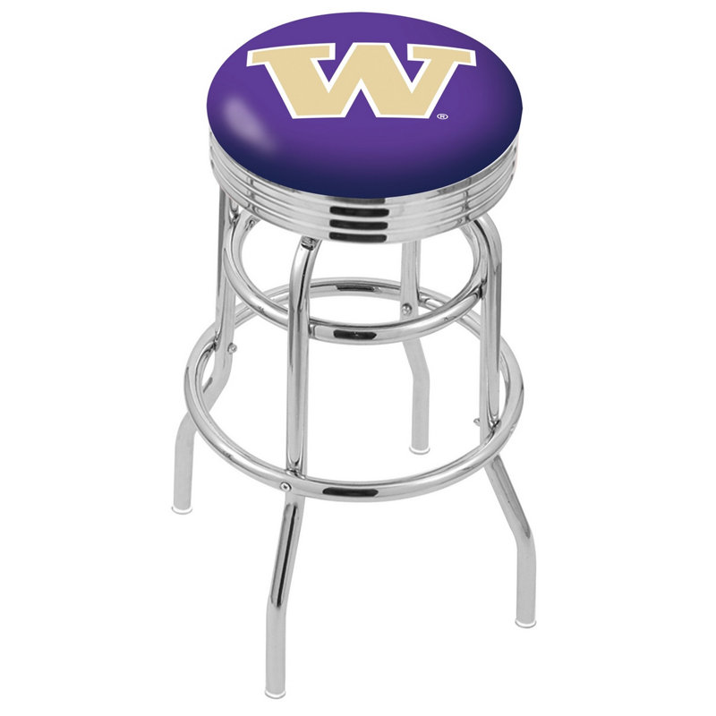 Tabouret de bar Logo Series, Tabouret de comptoir (siège d'une hauteur de 25 p, Double anneau chromé
