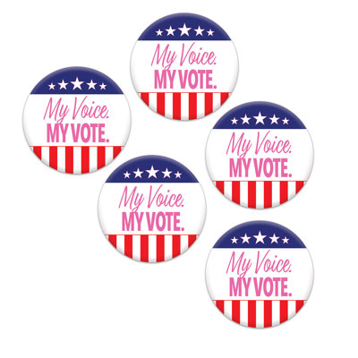 Ma voix. Mon vote. Boutons de fête