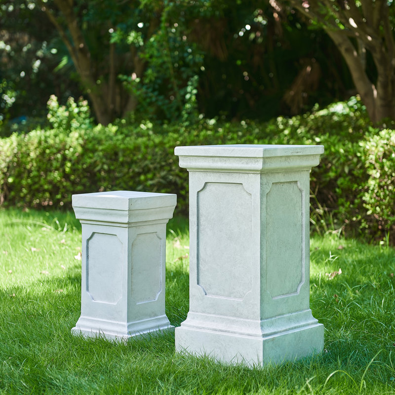 Ensemble de support pour plante Classic Square, Blanc antique