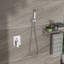 Pomme de douche double encastrée au plafond de 10 pouces avec douche à effet pluie et douchette, fonction pivotante pour douchette pratique, douche pratique-120951917