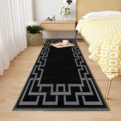 Soft Contemporary Printed Easy-Care Area Rug, Durable Non-Slip Conservatory Runner