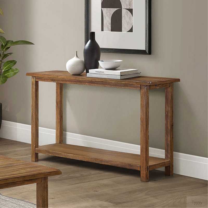 Console de canapé d'entrée en bois brun vieilli Castleton