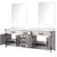 Meuble-lavabo double en chêne blanc l 84 po - comptoir en marbre et 36 po Miroirs avec rangement à fermeture en douceur 84 po 36 généreux