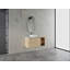 Meuble-lavabo mural 42 po avec lavabo d'art en céramique et 1 tablette de rangement, 2 portes à fermeture douce, emballage KD, contreplaqué