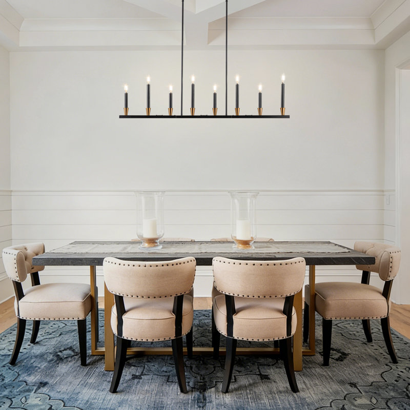 Raghid 8-Light Dining Room Black Chandelier Kitchen Island Lighting Dining Room Light Fixture