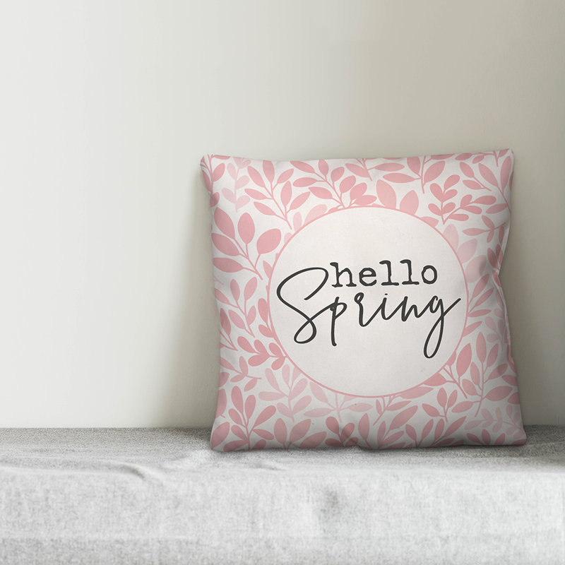  Coussin Hello Spring, 16 po x 1 po, Polyester / Bourre en polyester