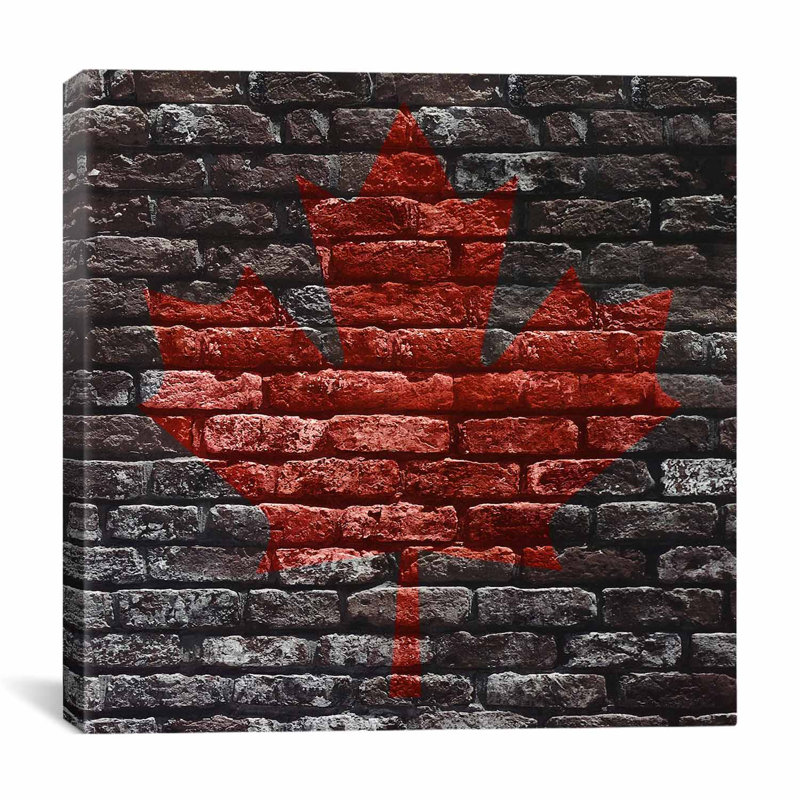 Drapeau canadien, feuille d’érable #11, impression sur toile, H 26 po x l 26 po x P 0,75 po