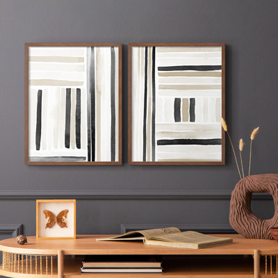 «Neutral Lines I», reproduction encadrée de qualité supérieure - prête à être accrochée - aucun clou requis - aucun clou requis