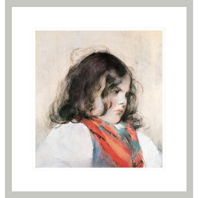 Head of a Child (pastel on paper) by Mary Cassatt -Framed Giclee Print