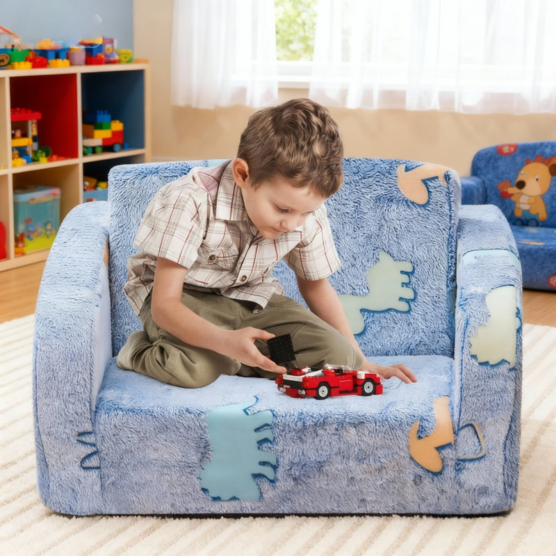 Boneless Compression Foldable Chair, Glow In The Dark Sofa For Playroom, 2-In-1 Soft Couch Fold Out, Convertible Foam And Floor Cushion For Bedroom