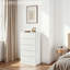 Commode 6 tiroirs pour chambre à coucher, commode haute pour chambre à coucher, commode moderne avec poignées dissimulées, armoire de rangement verticale en bois pour chambre à coucher, salon, entrée, blanc