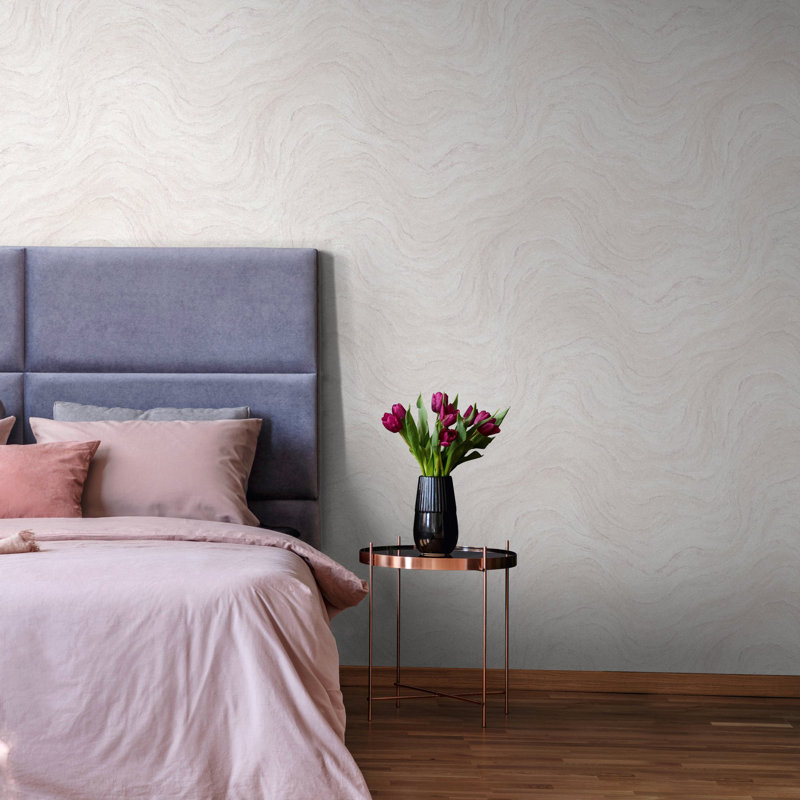 Rouleau de papier peint optique Marble Bricks and More Collection, Blanc