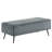 Wide Wale Blue Corduroy Bedroom Stool Element - Contemporary Bench With Metal Legs And Soft Upholstery Cozy Frame Inviting Seating