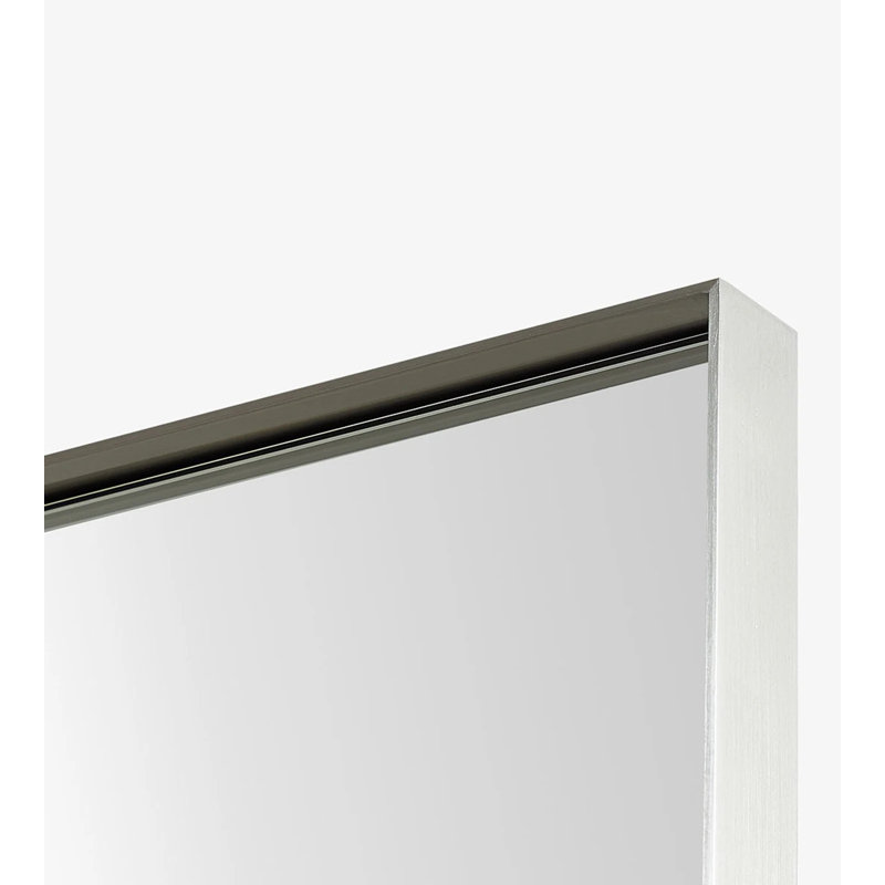 Miroir rectangulaire en nickel brossé 30 po x 20 po, 30 po x 20 po, Rectangulaire