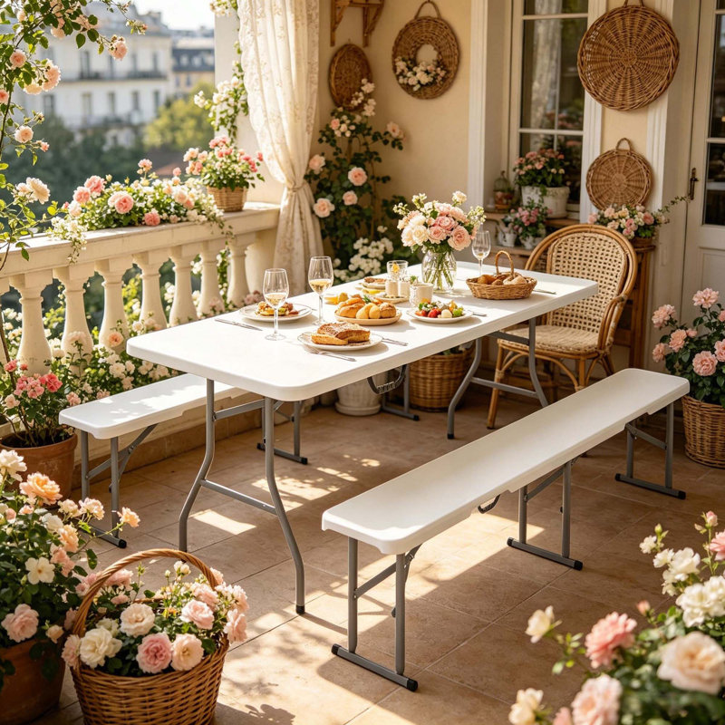 Table de pique-nique de camping pliable et portable pour l'extérieur