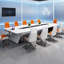 Table de conférence moderne blanc brillant-538626251