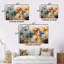 Mosaïque de pétales orange sarcelle 3 pièces