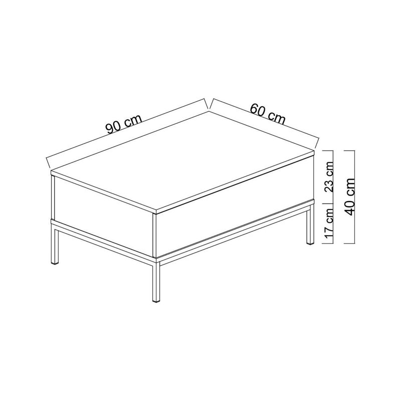 Mariela Coffee Table, White/Gold