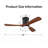 Smart Low Profile Ceiling Fan with Dimmable LED Light, Remote Control and Solid Wood Blades-546560781