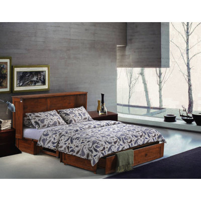 Coldwater Queen Storage Murphy Bed with Mattress and Power Outlets