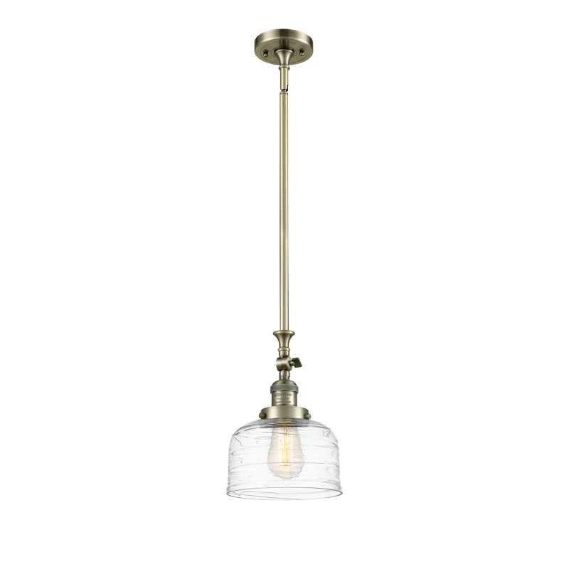 Luminaire suspendu en forme de dôme à 1 lumière Gorou, Laiton antique, DEL