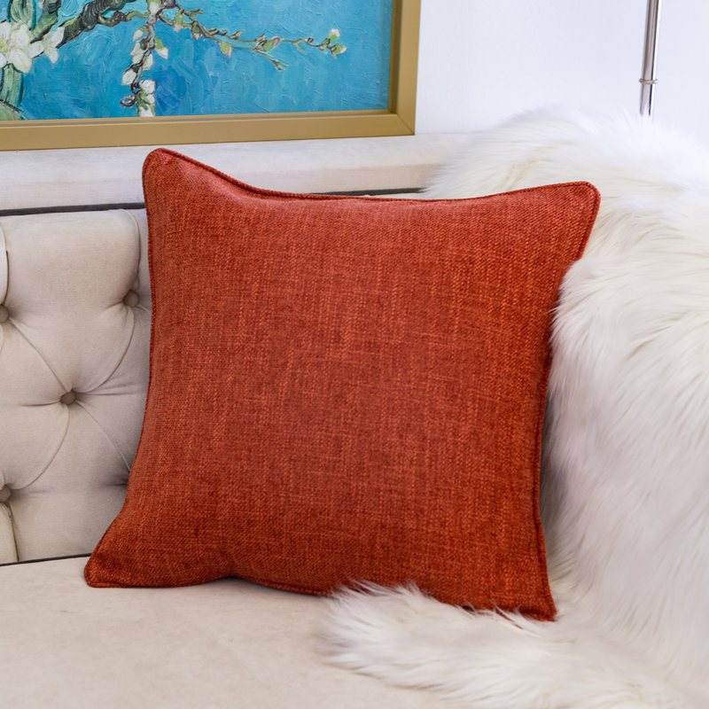 Braxston Square Pillow Cover & Insert, Rust