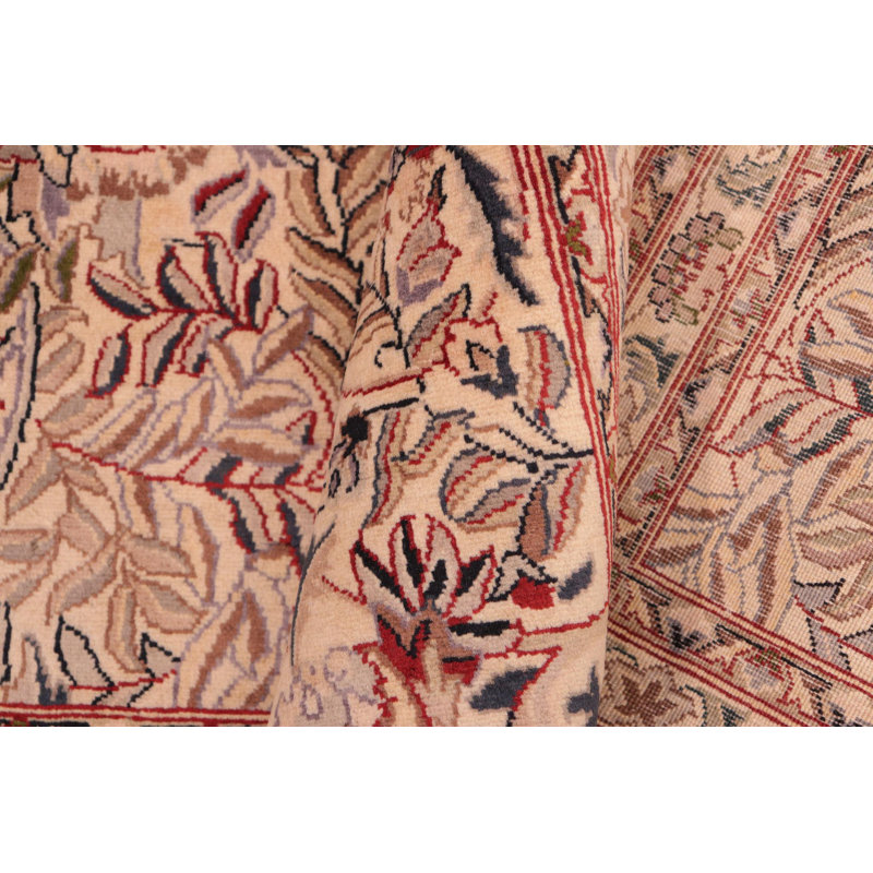 Ozra Oriental Hand-Knotted Rectangle 8'2" x 10'6" Wool Area Rug in Beige/Red