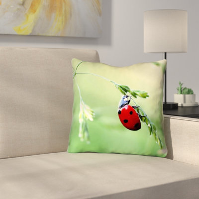 Myriam Ladybug Outdoor Throw Pillow
