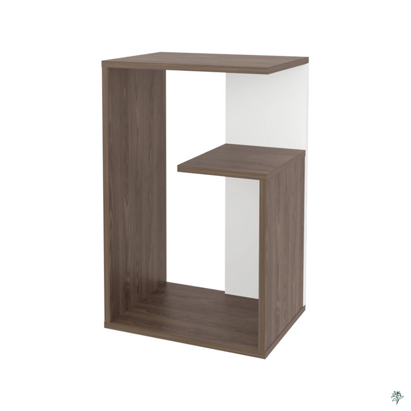 Side Table In Melamine With Open Storage
