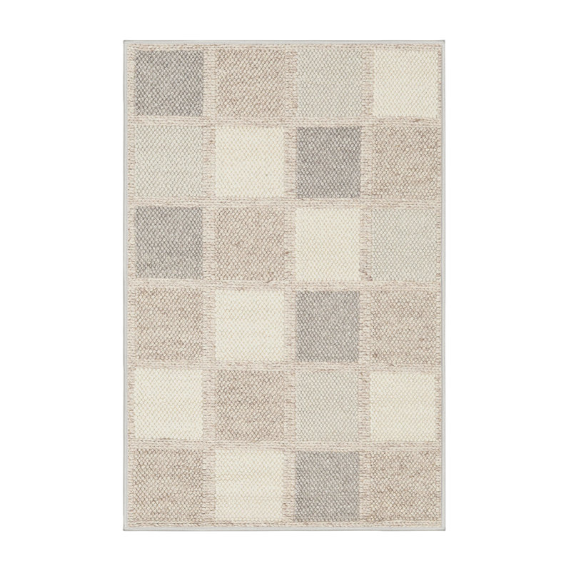 Tapis géométrique brun / beige / gris, Rectangle 2 pi x 5 pi