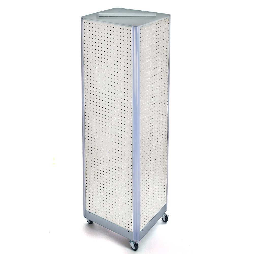 Four-Sided Pegboard Tower Floor Display on Wheeled Base. Panel 