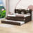 Beckwourth Full Size Wooden Platform Bed with Shelves and 3 Drawers,Twin Size Trundle-354016130