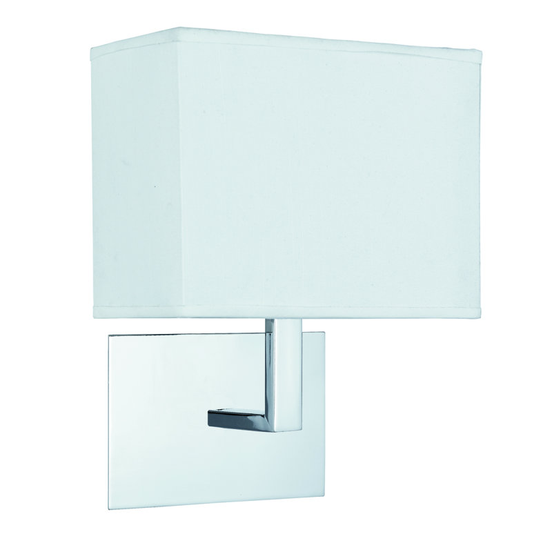 Branam Armed Sconce, Chrome, White