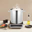 Grande marmite 35L en acier inoxydable avec couvercle et poignées pour la cuisine domestique