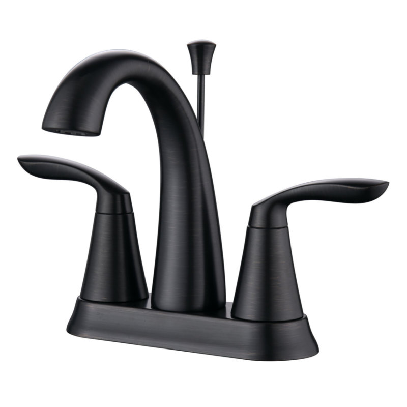 Robinet de lavabo de salle de bain 4 "à ensemble double avec ensemble de drain Stilleto - Bronze huilé, Bronze huilé