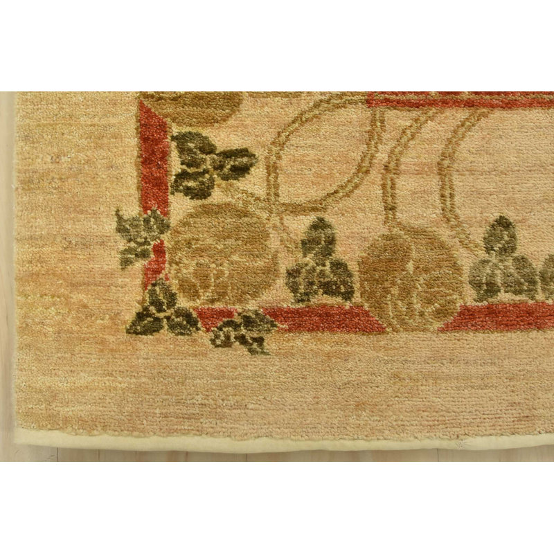 Tapis rouge en laine nouvel âge de conception unique 6 pi 2 po x 9 pi 3 po Florrine