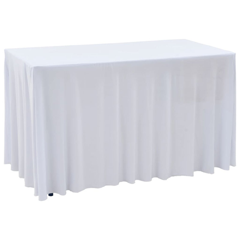 Stretch Tablecloth with Skirt, White