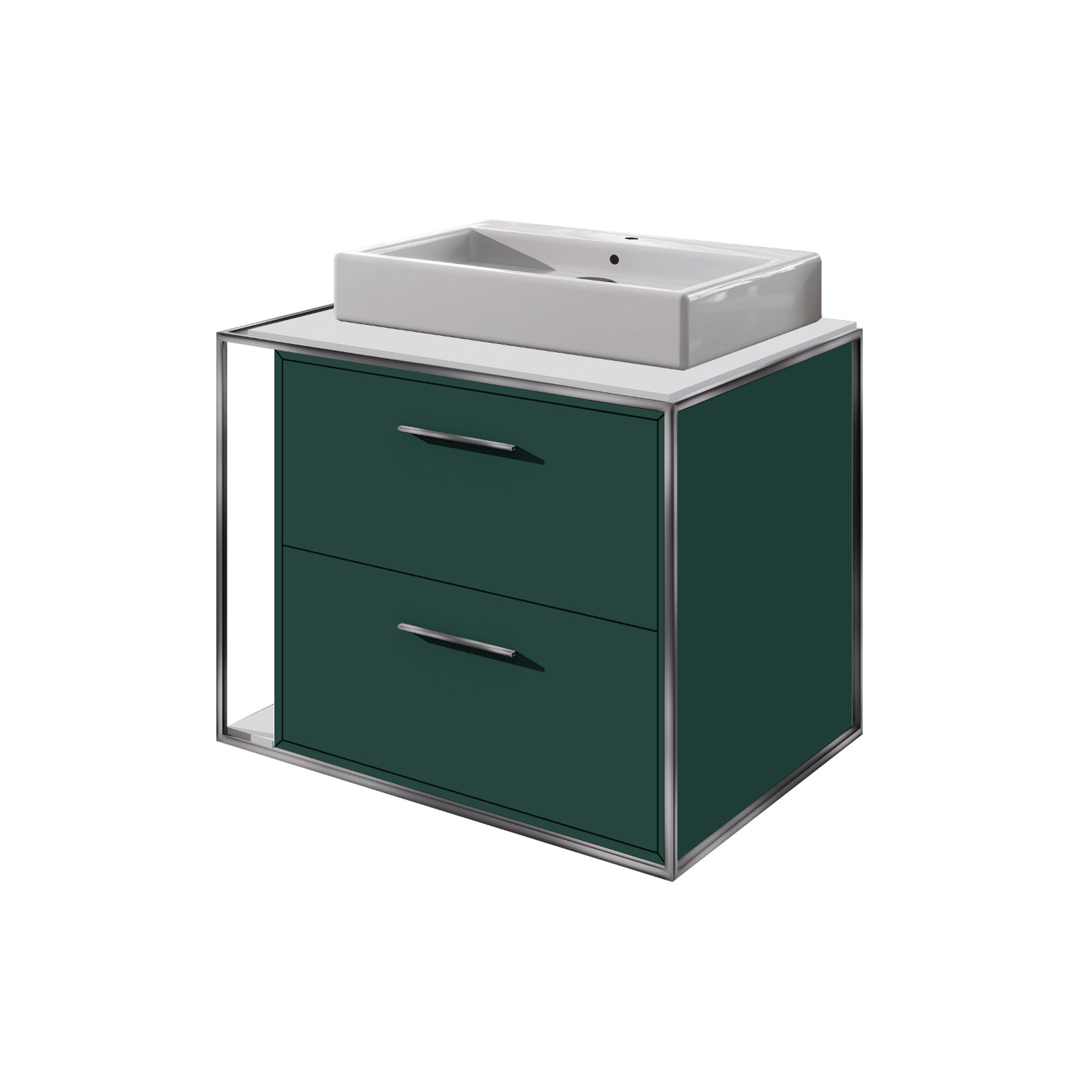 Linea 24'' Single Bathroom Vanity, Brushed Stainless Steel, Single-Hole, Azure