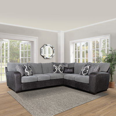 Canapé modulaire en L Prentiss Smoke And Onyx